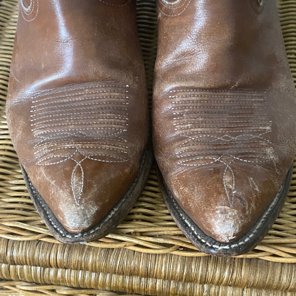 Tony Lama Western Boots in Rich Brown Leather - Picture 3 of 5